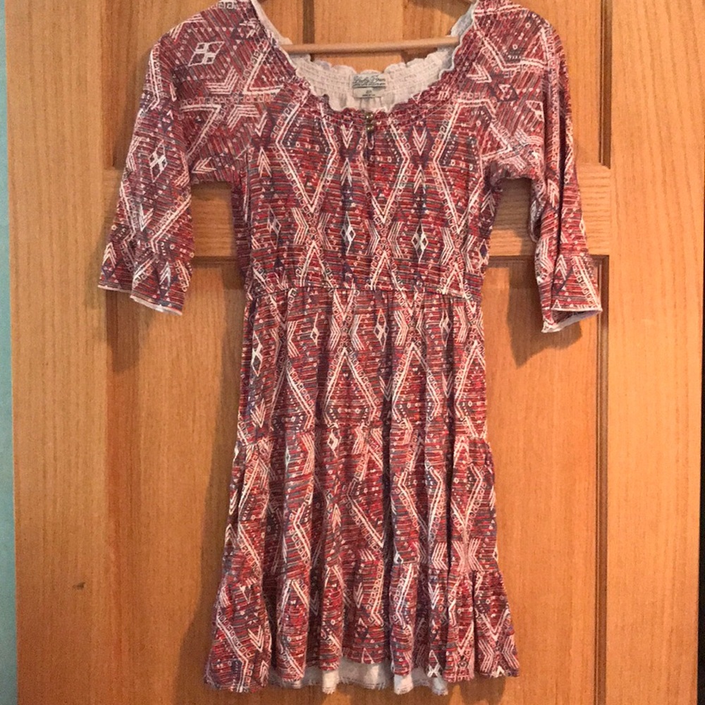 LUCKY BRAND cold shoulder boho dress NWOT 6x